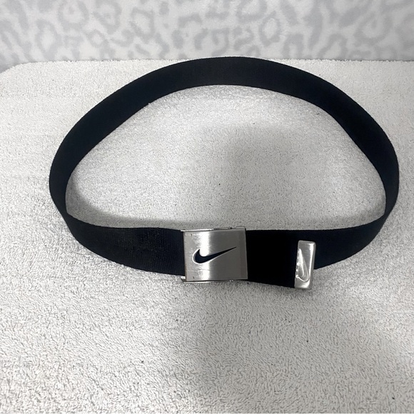 Nike Unisex Adjustable Golf Web Belt, Black/Silver - Picture 1 of 5